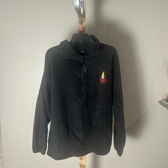 USA Olympics Black Fleece Zip-Up Unisex Menโs Womenโs Jacket Size XL - Picture 4 of 6